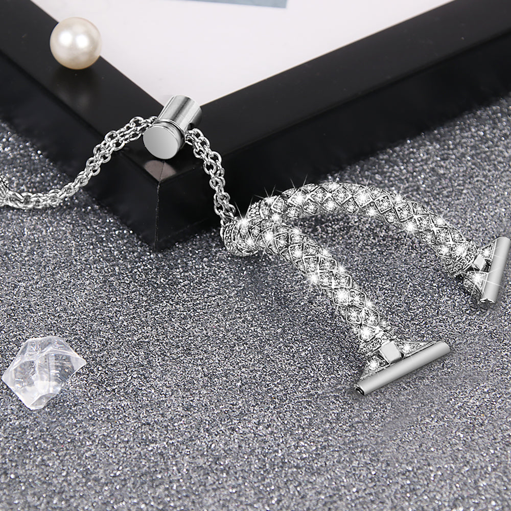 For Samsung Galaxy Watch Active Watch Active2 44mm Active2 40mm Rhinestone Jewelry Watch Strap 20mm Sliding Metal Wrist Band For Samsung Galaxy Watch Active Watch Active2 44mm Active2 40mm Rhinestone Jewelry Watch Strap 20mm Sliding Metal Wrist Band